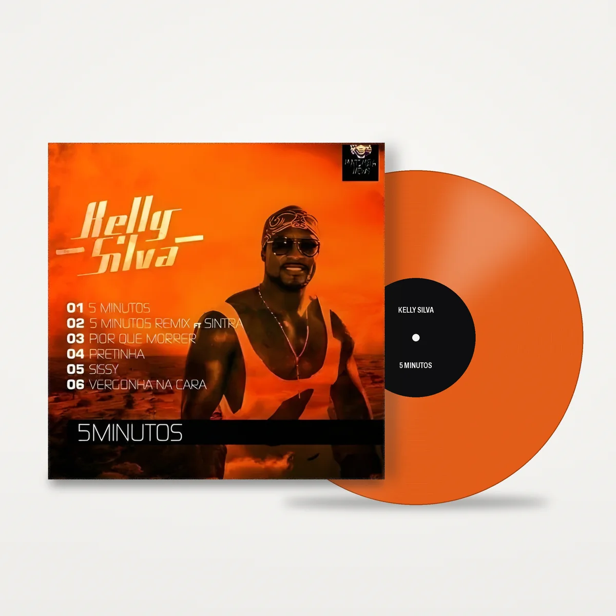 5 Minutos de Kelly Silva, capa e disco de vinil